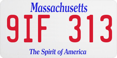 MA license plate 9IF313