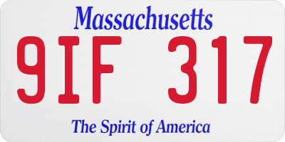 MA license plate 9IF317