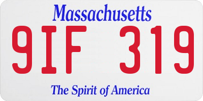 MA license plate 9IF319