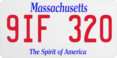 MA license plate 9IF320