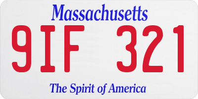 MA license plate 9IF321