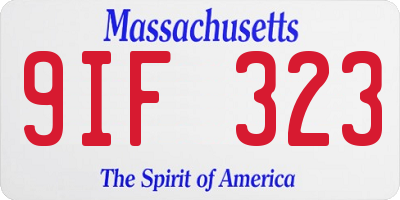 MA license plate 9IF323