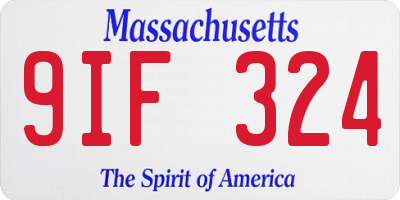 MA license plate 9IF324