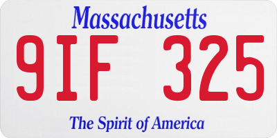 MA license plate 9IF325