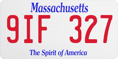 MA license plate 9IF327