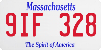 MA license plate 9IF328