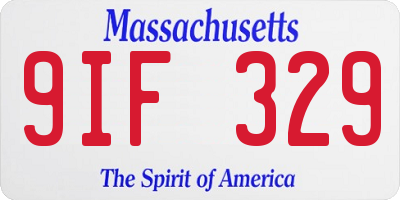 MA license plate 9IF329