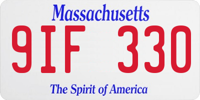 MA license plate 9IF330