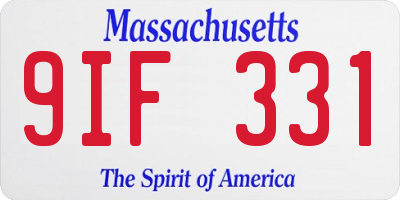 MA license plate 9IF331