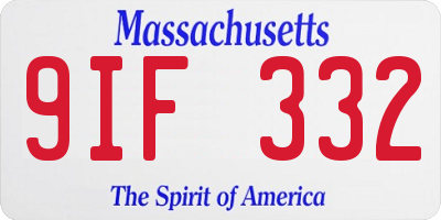 MA license plate 9IF332