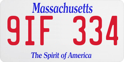 MA license plate 9IF334