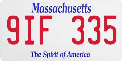MA license plate 9IF335