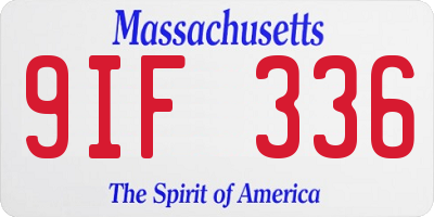 MA license plate 9IF336
