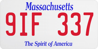 MA license plate 9IF337