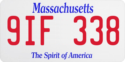 MA license plate 9IF338