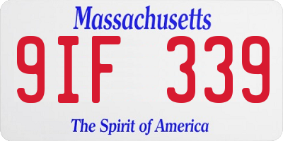 MA license plate 9IF339