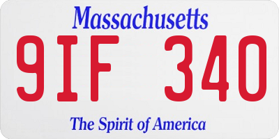 MA license plate 9IF340