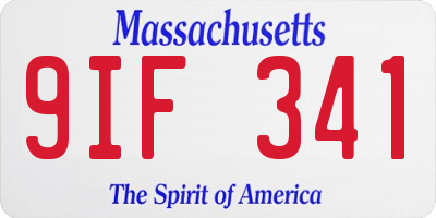 MA license plate 9IF341