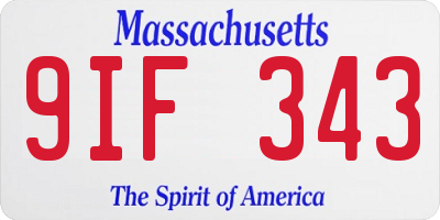 MA license plate 9IF343