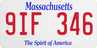 MA license plate 9IF346