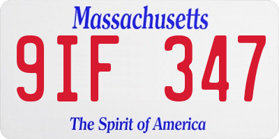 MA license plate 9IF347