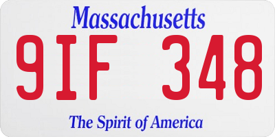 MA license plate 9IF348