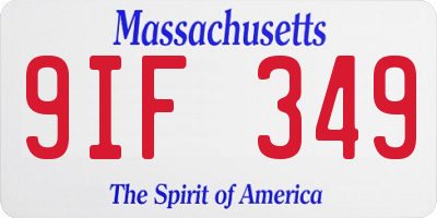 MA license plate 9IF349
