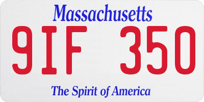 MA license plate 9IF350