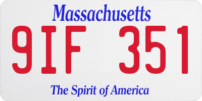 MA license plate 9IF351
