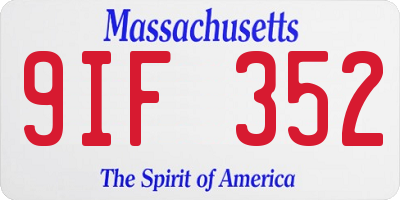 MA license plate 9IF352