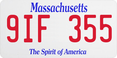 MA license plate 9IF355