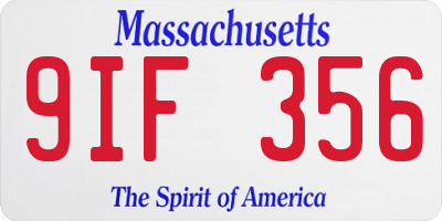 MA license plate 9IF356