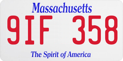 MA license plate 9IF358