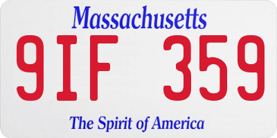 MA license plate 9IF359
