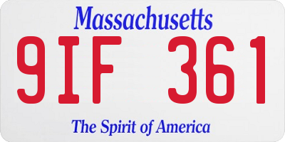 MA license plate 9IF361