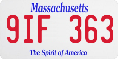 MA license plate 9IF363