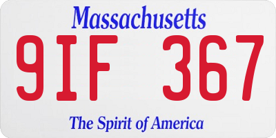 MA license plate 9IF367
