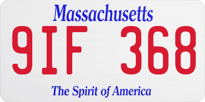 MA license plate 9IF368