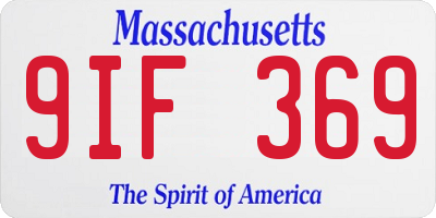 MA license plate 9IF369