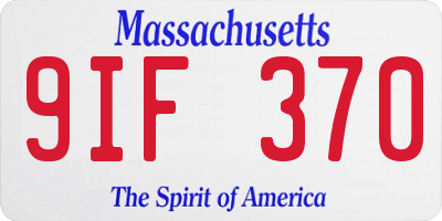 MA license plate 9IF370