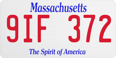 MA license plate 9IF372