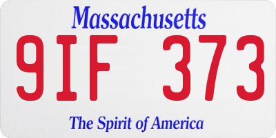 MA license plate 9IF373