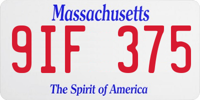 MA license plate 9IF375