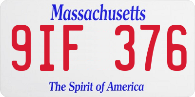 MA license plate 9IF376