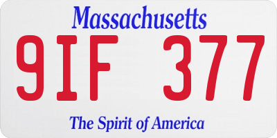 MA license plate 9IF377