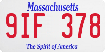 MA license plate 9IF378