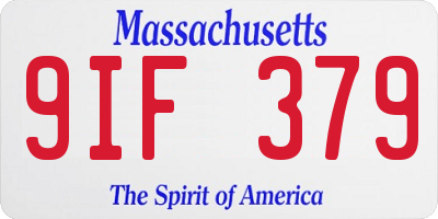 MA license plate 9IF379