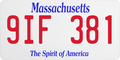 MA license plate 9IF381
