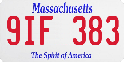 MA license plate 9IF383