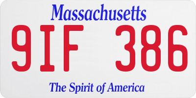 MA license plate 9IF386